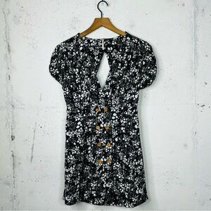 Free People Open Back V-Neck Mini Dress Size Small